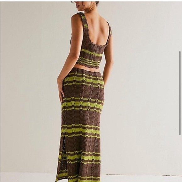 free people beach Dresses & Skirts - Free People Donni Sweater Set Top Skirt Chocolate Combo XL